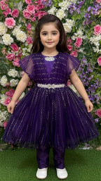 Moon Light China Fabric Butterfly Design Dress for Girls – Premium Soft & Elegant Outfit